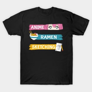 Anime Ramen Sketching T-Shirt
